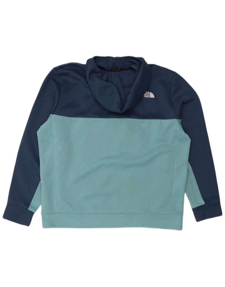 THE NORTH FACE Jersey con capucha y cuello con cremallera para hombre XL Azul marino Colorblock