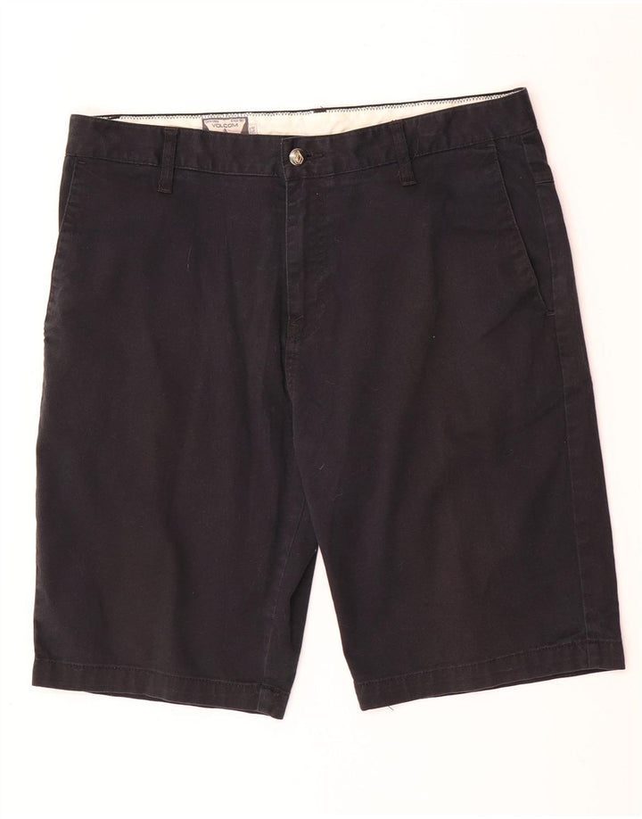 Volcom Pantalones cortos chinos para hombre W34 Grande Algodón negro