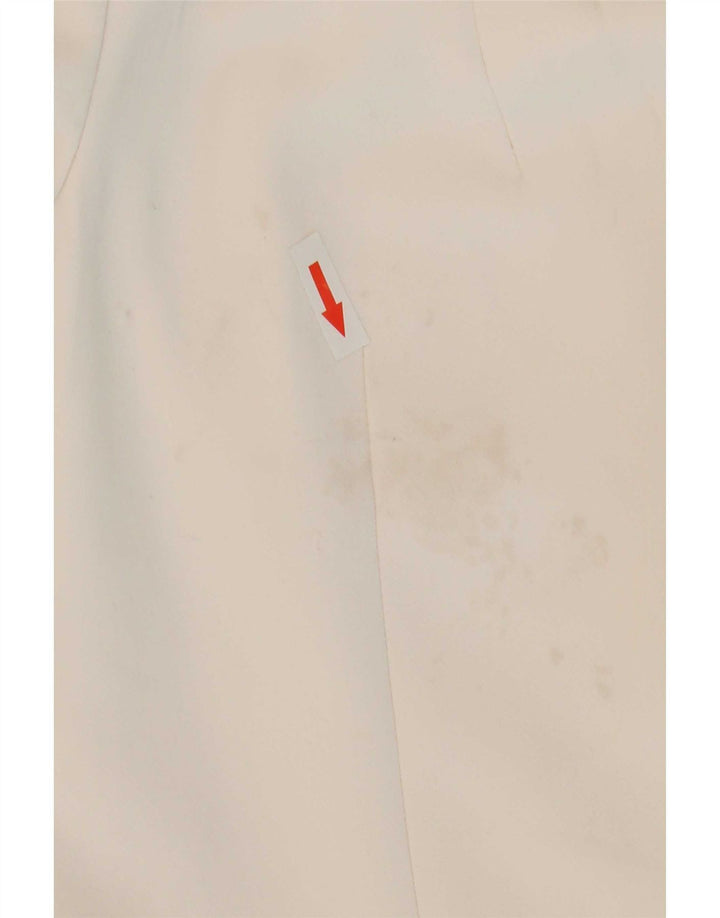 Zara Mujer Chaqueta Blazer De 1 Botón UK 10 Small Poliéster Blanco