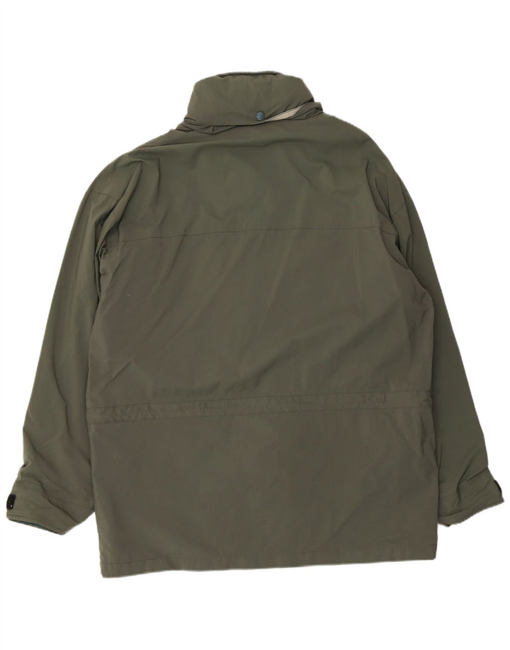 L.L.Bean Chaqueta utilitaria con capucha para hombre UK 40 Large Khaki Nylon