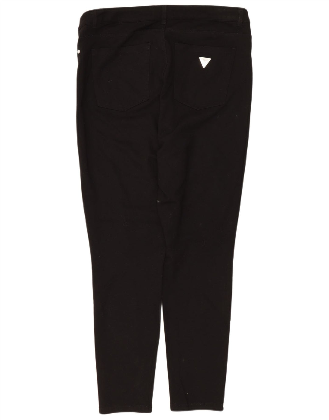 GUESS Pantalones casuales ajustados de cintura alta para mujer UK 12 Medium W34 L27 Negro