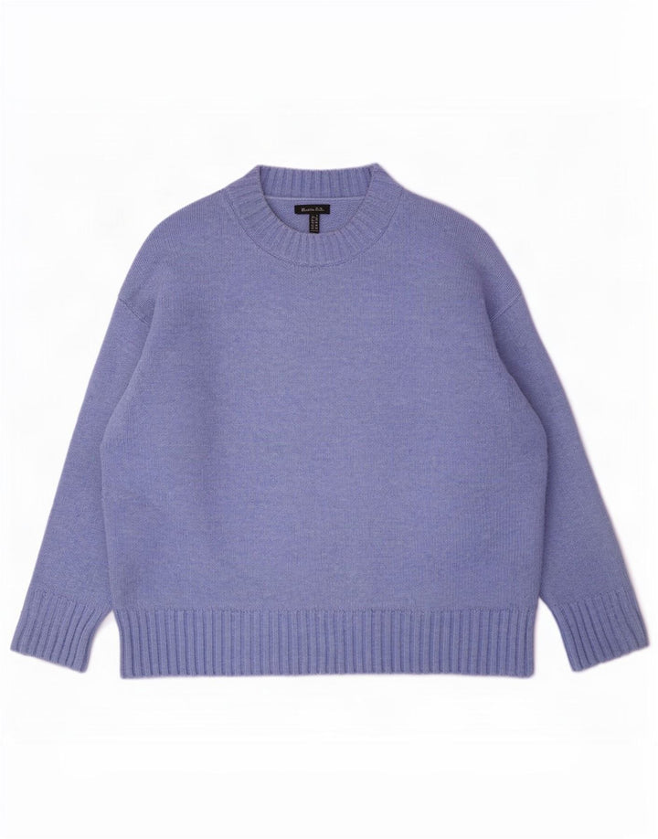 Massimo Dutti Jersey Oversize con Cuello Redondo para Mujer UK 40 Small Azul