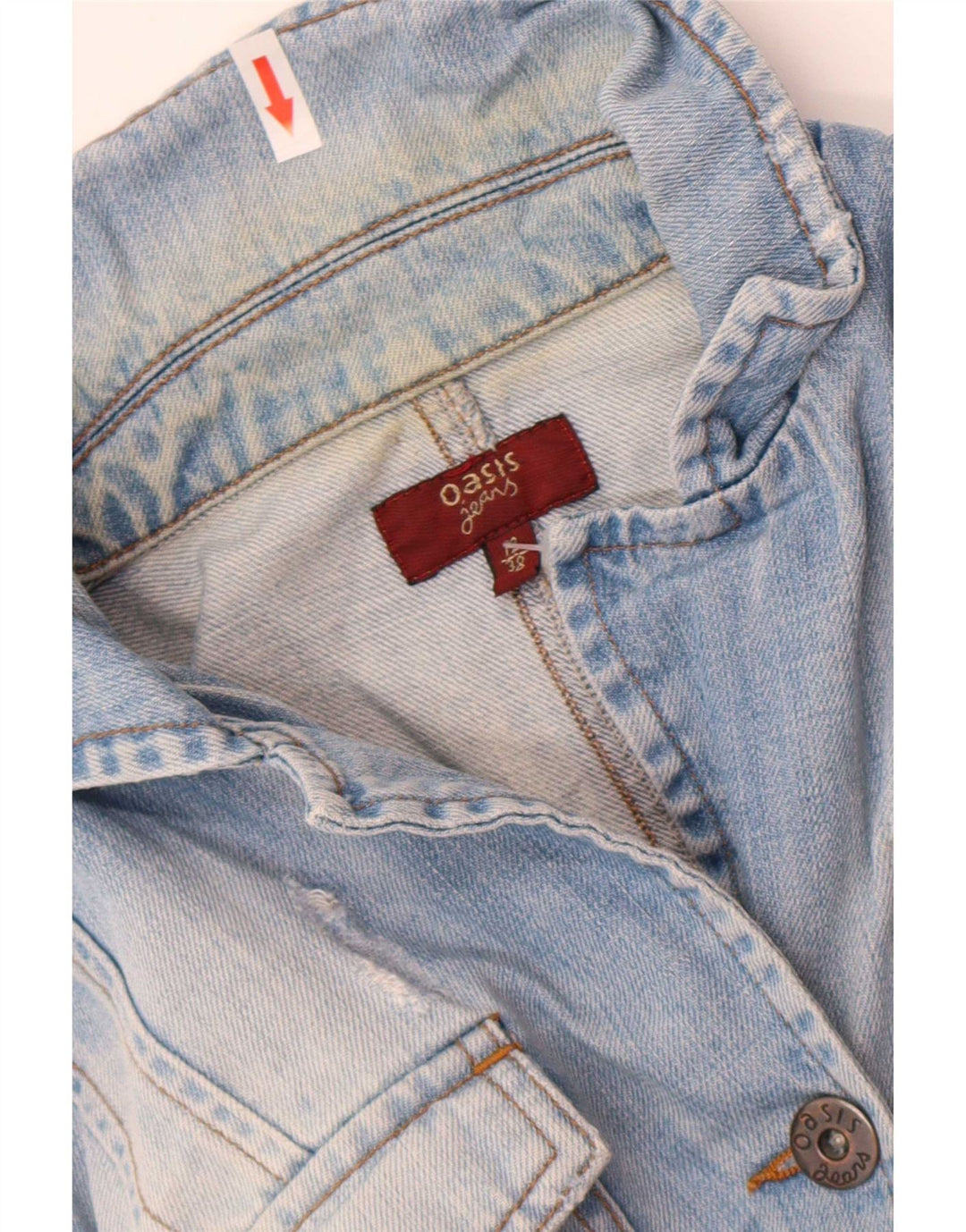 Oasis Chaqueta Vaquera para Mujer UK 40 Algodón Azul Medio