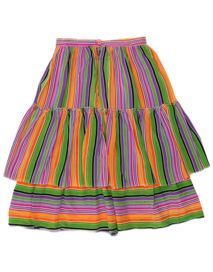 VINTAGE Falda escalonada para mujer W25 XS Rayas multicolores