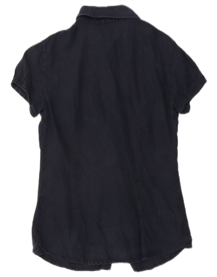 Armani Camisa de manga corta para mujer UK 10 Small Azul marino