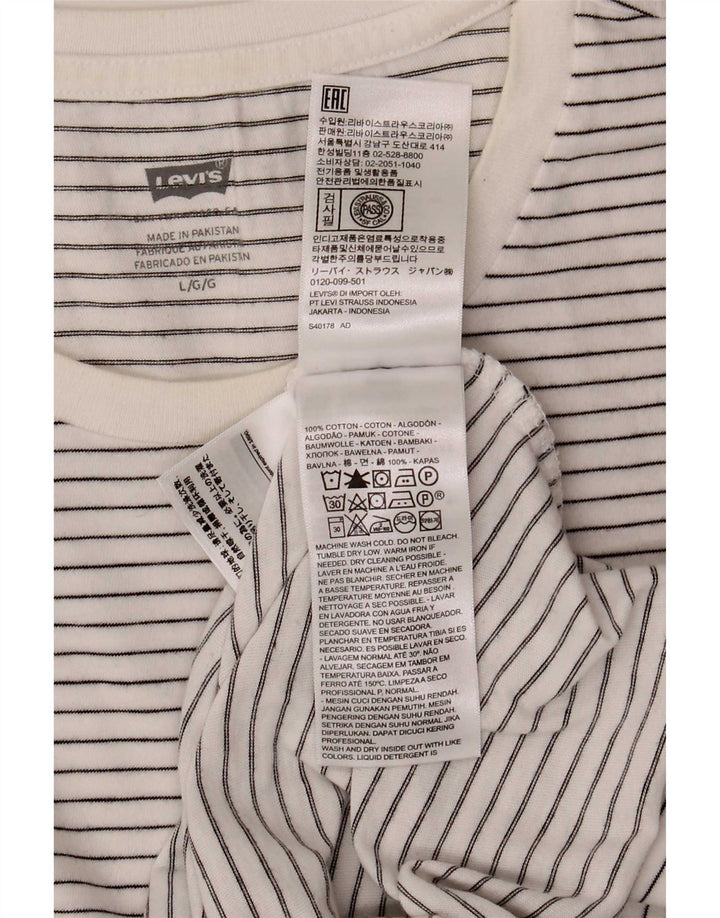 Camiseta Levi's para hombre Top grande de algodón a rayas blancas