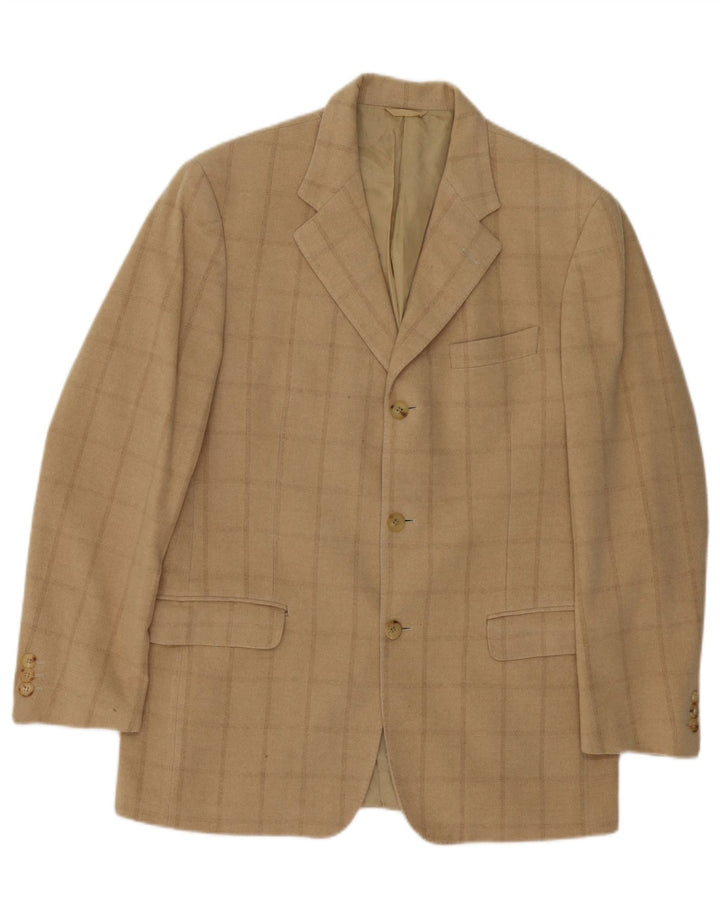CERRUTI 1881 Chaqueta tipo blazer de 3 botones para hombre UK 38 Medium Beige Check
