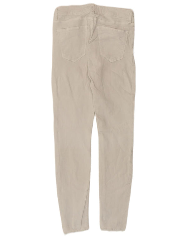 Zara Vaqueros pitillo desgastados para mujer EU 36 XS W26 L27 Algodón blanco