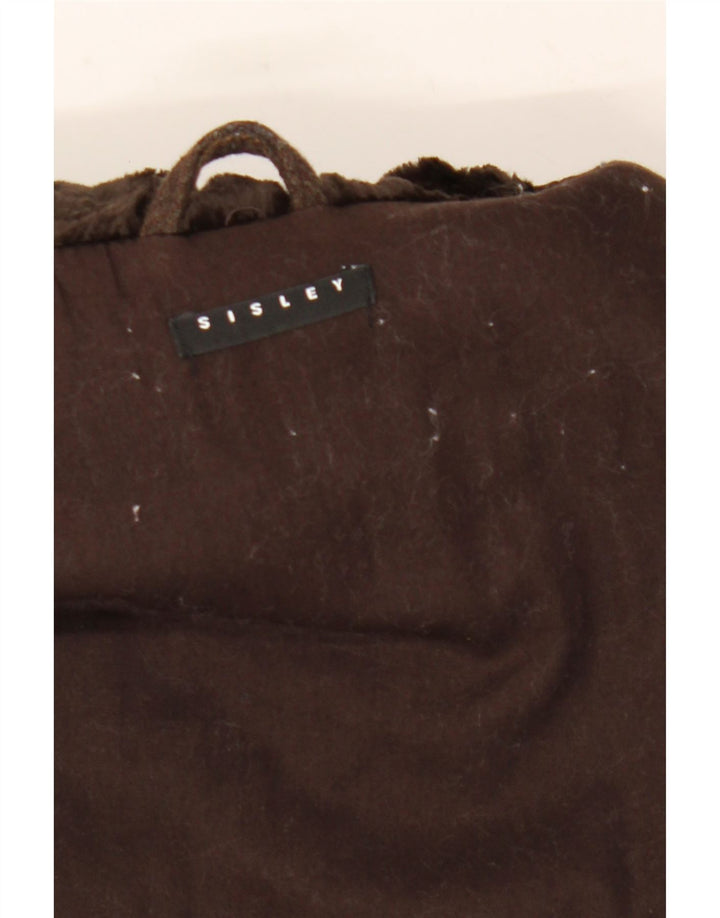 Sisley Hombre Chaquetón IT 50 Grande Marrón Rayas