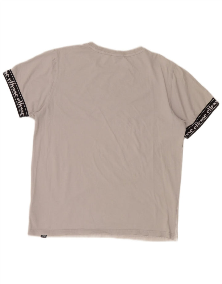 Ellesse Hombre Camiseta gráfica Top Algodón color block gris medio