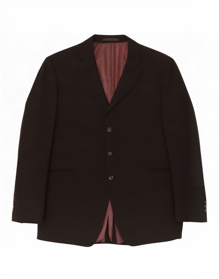 Marks & Spencer Chaqueta tipo blazer de 3 botones para hombre UK 50 3XL Poliéster negro