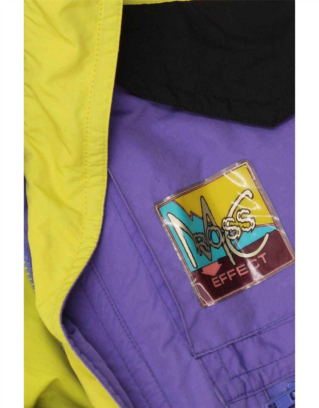 Vintage hombres chaqueta acolchada Reino Unido 40 grande púrpura colorblock poliamida
