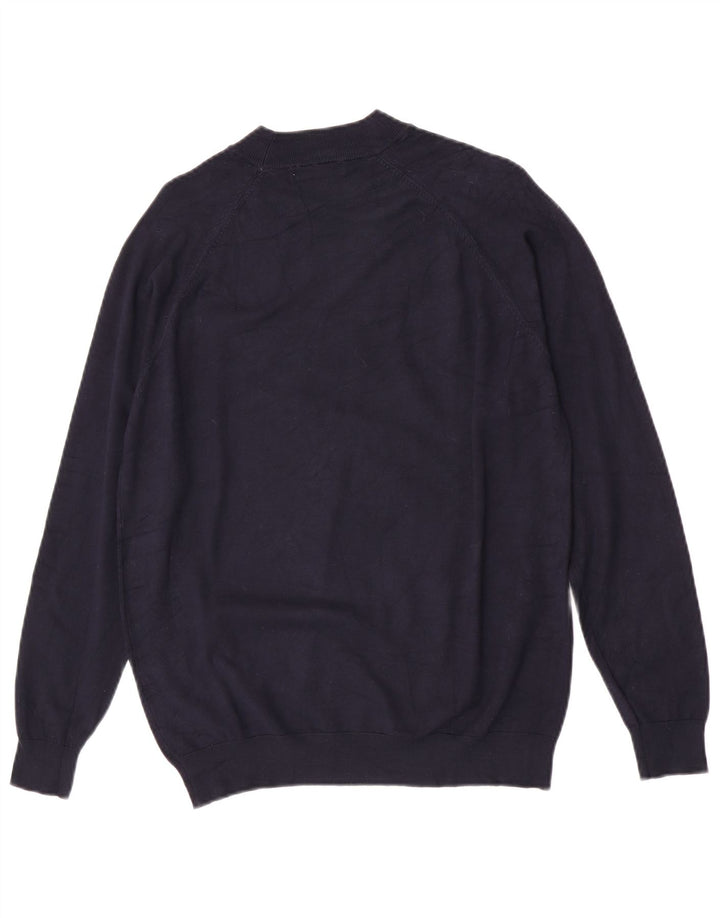Zara Hombre Jersey Cuello Redondo Viscosa Azul Marino Medio