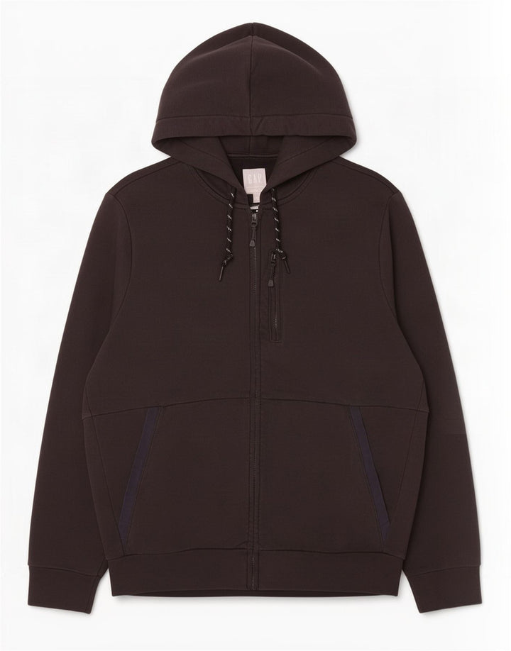 Gap - Sudadera con capucha y cremallera para hombre, algodón negro mediano