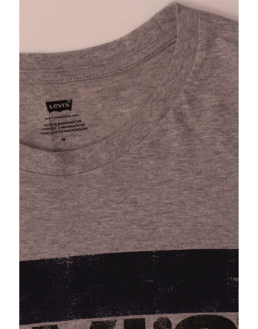 Levi's Hombre Camiseta Gráfica Top Algodón Gris Medio