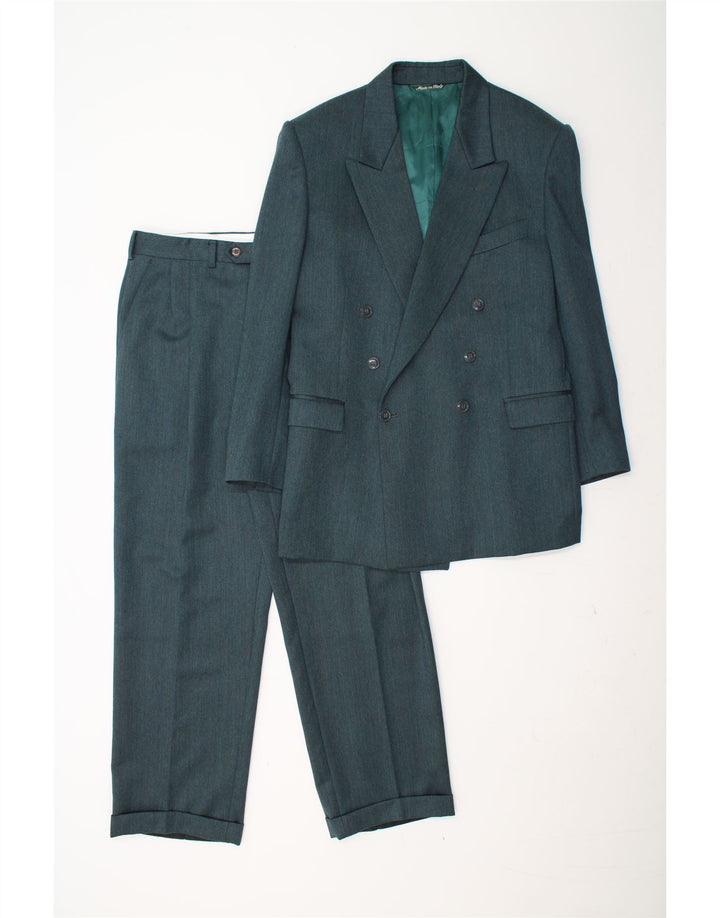 ANGELICO Traje de 2 piezas con doble botonadura para hombre IT 50 Large W34 L30 Verde