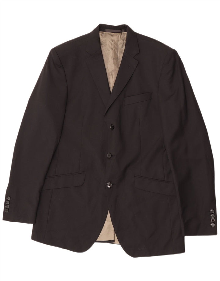 Marks & Spencer Chaqueta tipo blazer ajustada con 3 botones para hombre UK 40 Medium Black