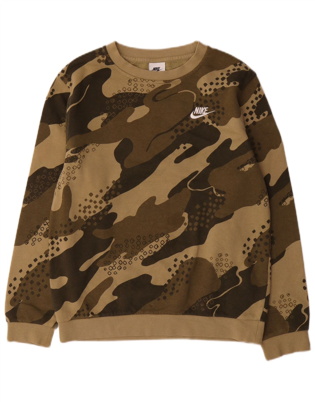 Nike Sudadera para niño Jumper 13-14 años XL Caqui Camuflaje Algodón