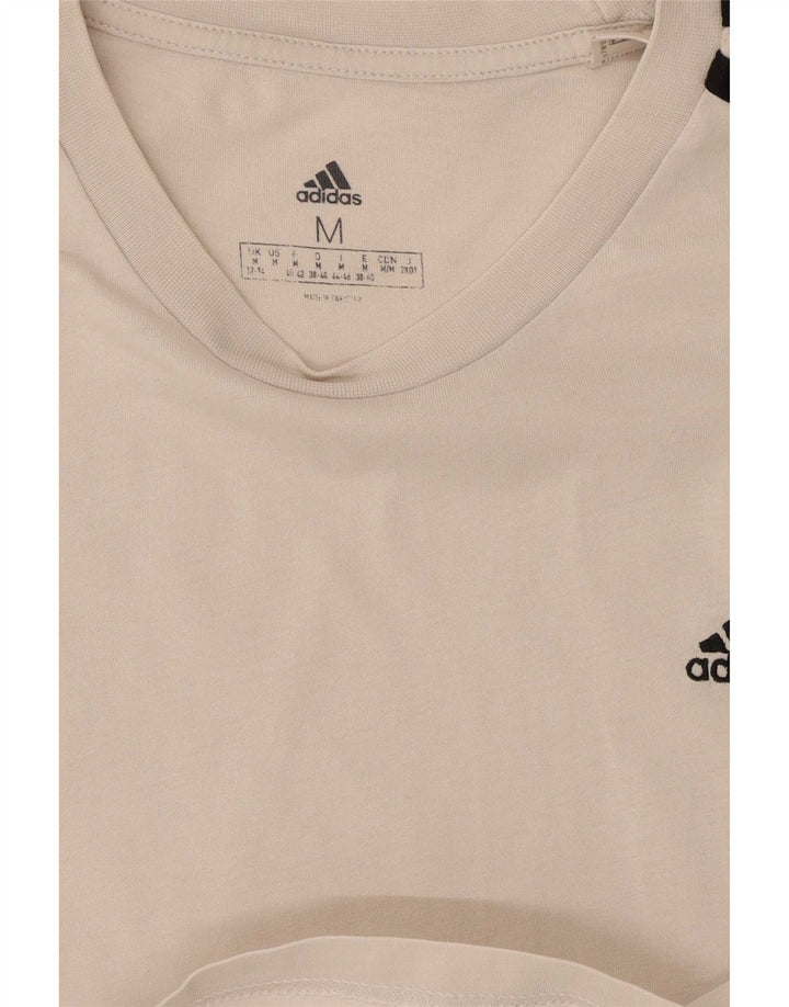 Adidas Mujer Crop Camiseta Top UK 12/14 Mediano Blanco