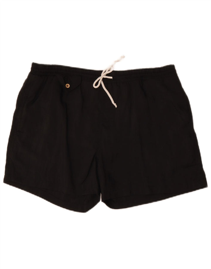 VINTAGE Pantalón corto deportivo para hombre Grande Poliamida negra