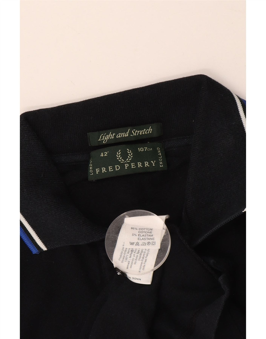 FRED PERRY Polo ligero y elástico para hombre de algodón azul marino medio