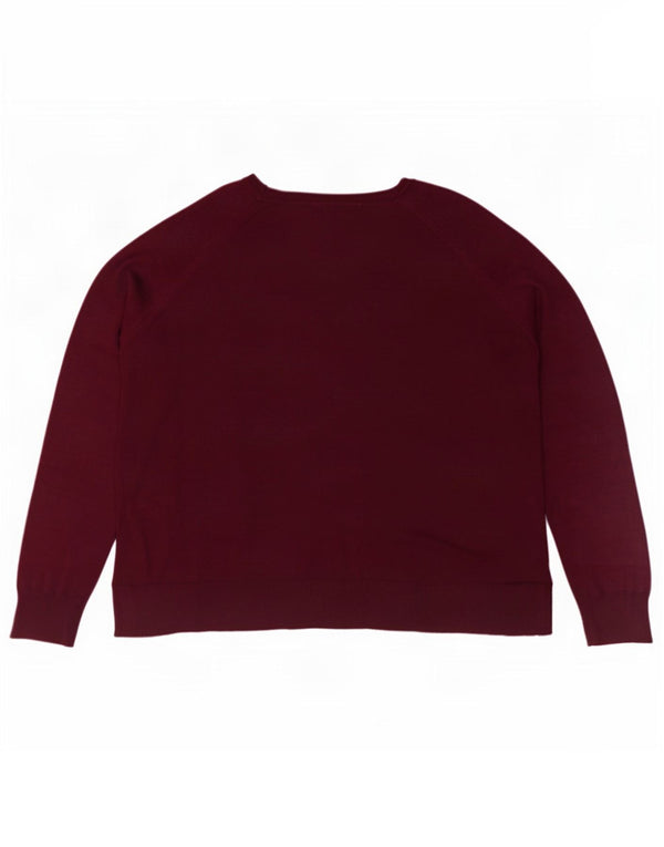 Zara - Jersey con cuello barco para mujer, talla 40, talla grande, viscosa granate