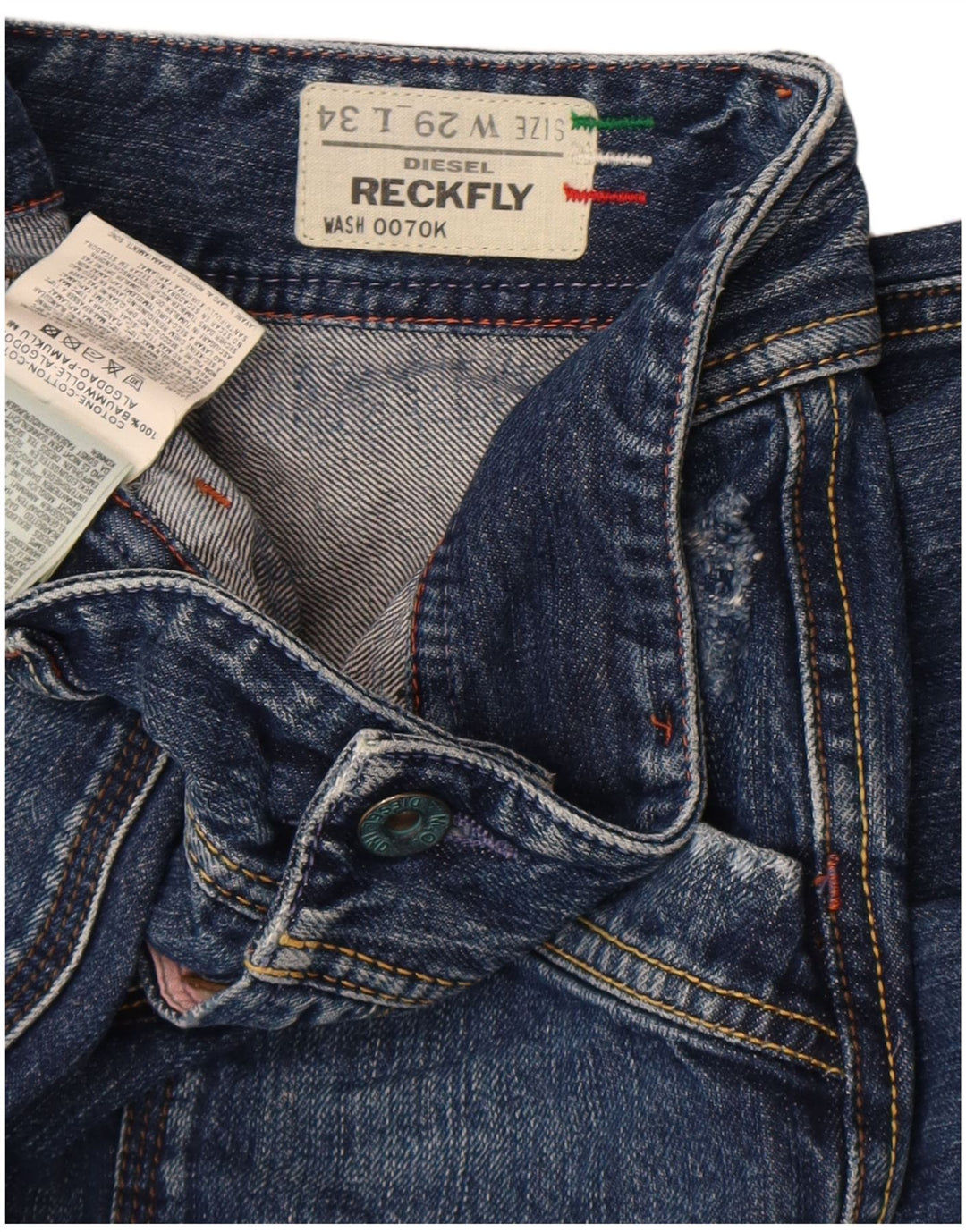 Diesel Mujer Reckfly Slim Jeans W29 L34 Algodón Azul