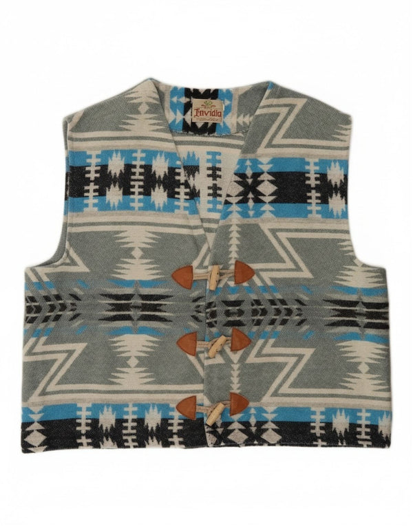 Chaleco vintage para hombre XL Gris Fair Isle