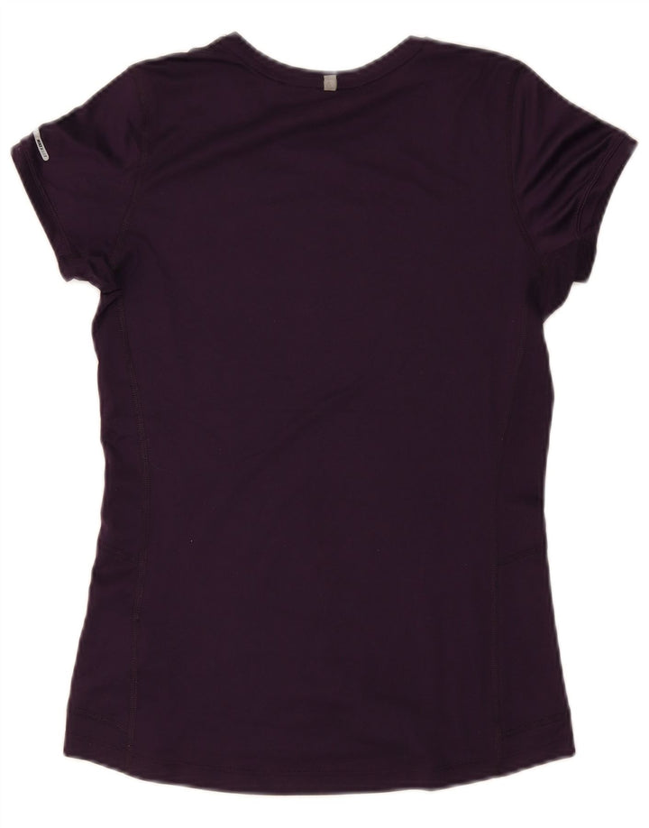 Nike Mujer Dri Fit Camiseta Top UK 8 Small Púrpura Poliéster