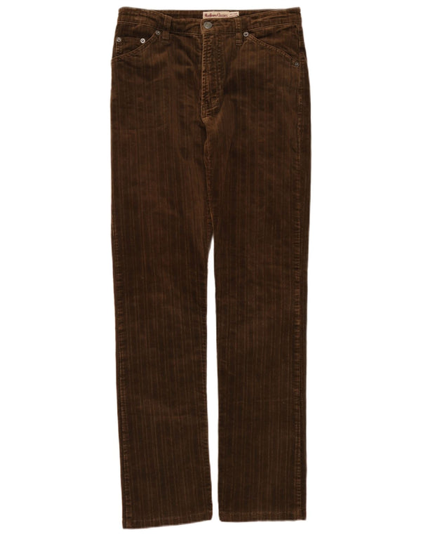 Marlboro Classics Pantalones de pana ajustados para mujer W28 L30 Algodón marrón