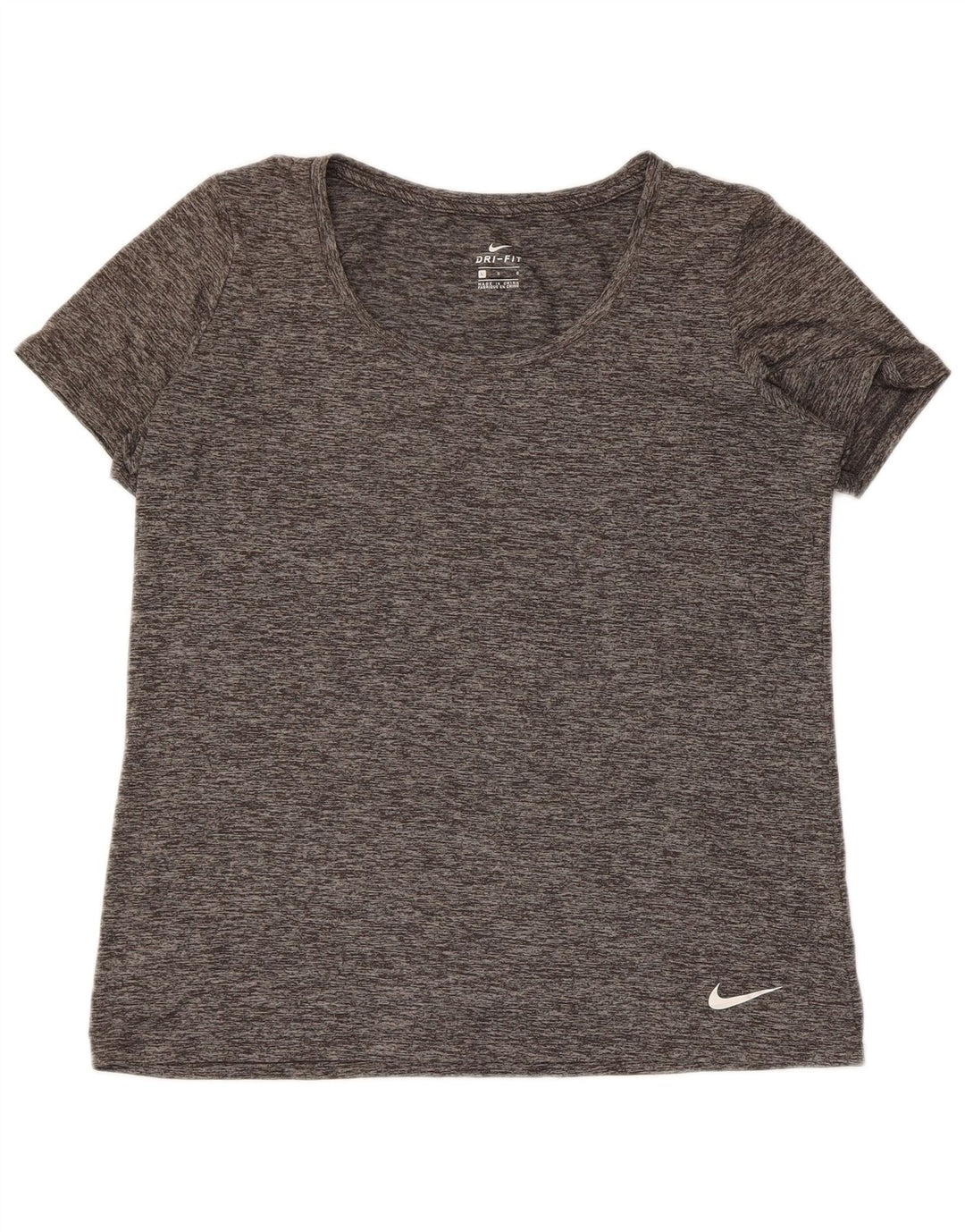 Nike Camiseta Dri Fit para Mujer UK 46 Grande Gris Moteado Poliéster