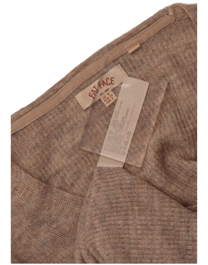 Fat Face Jersey con Cuello en V para Mujer UK 8 Small Beige Nylon