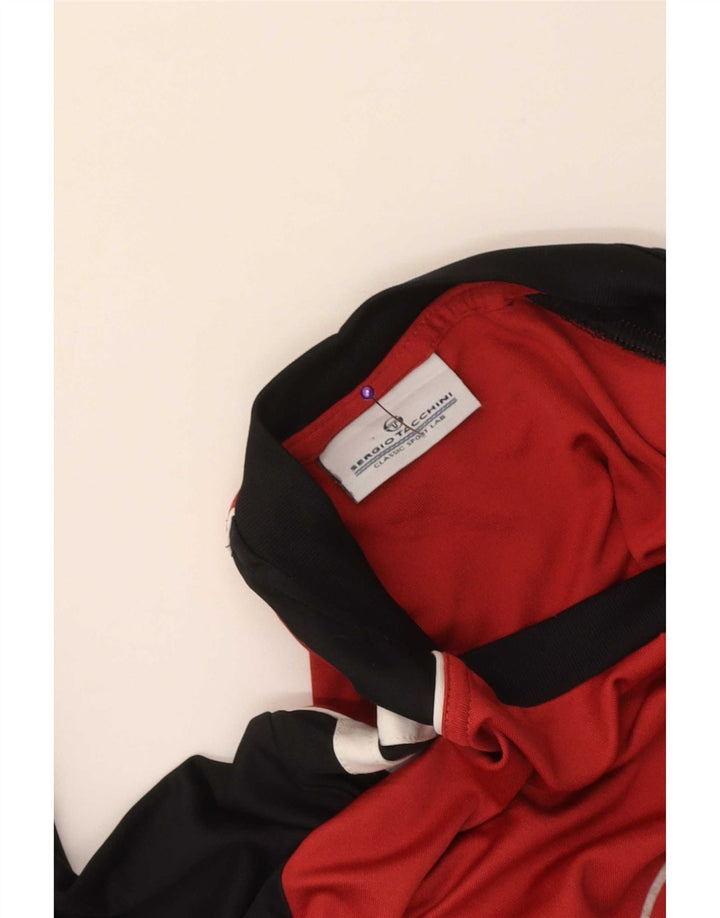 Sergio Tacchini Camiseta estampada para hombre Top pequeño rojo color block