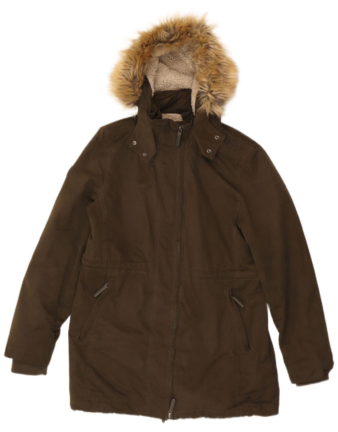 SUPERDRY Parka con capucha para mujer ES 40 XL Poliéster caqui