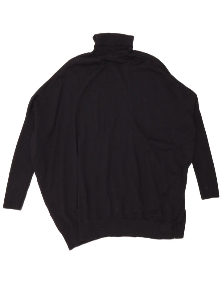 Cos - Jersey extragrande con cuello vuelto para mujer, talla 40, talla mediana, lana negra