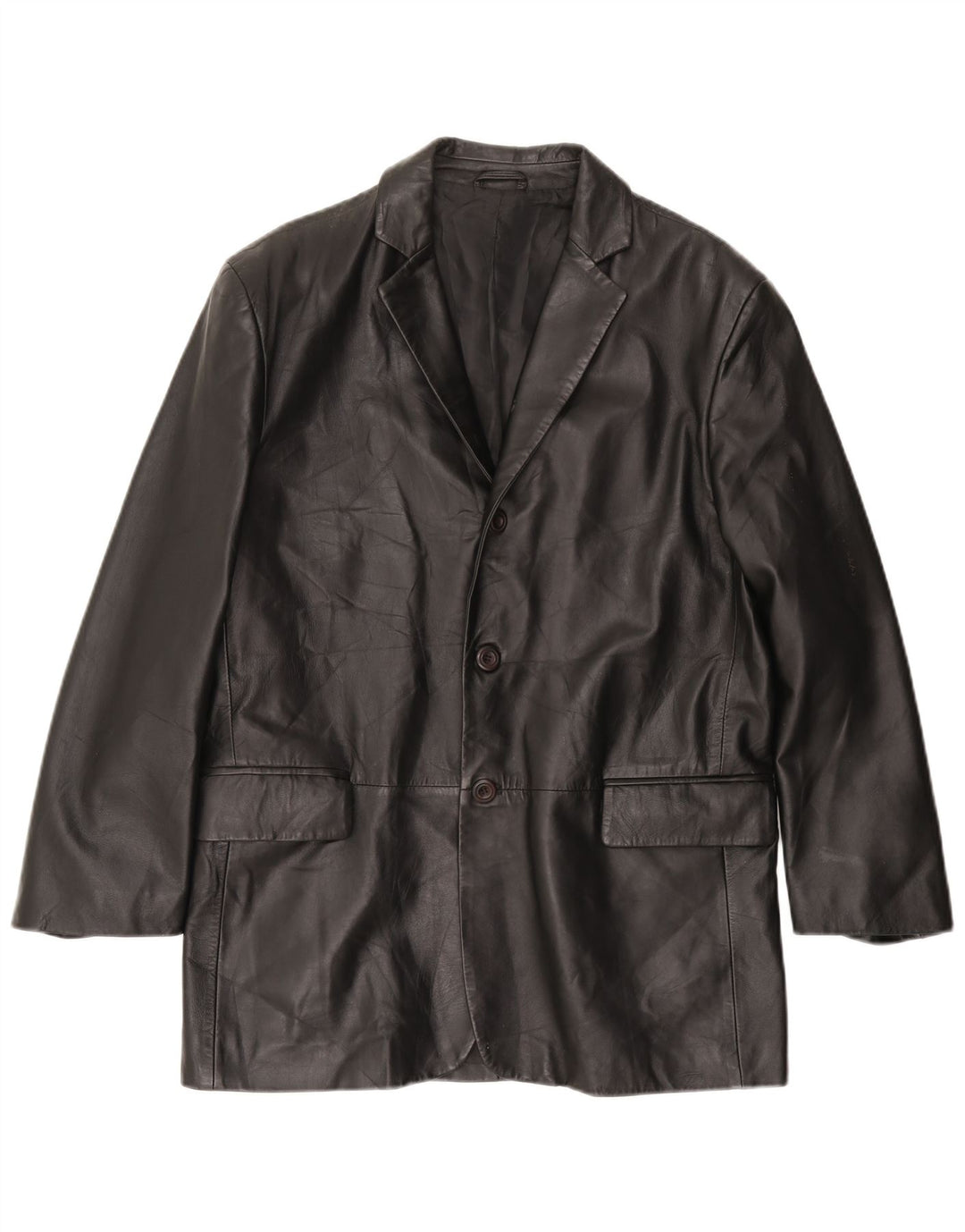 VINTAGE Chaqueta de cuero para hombre IT 50 Cuero negro grande