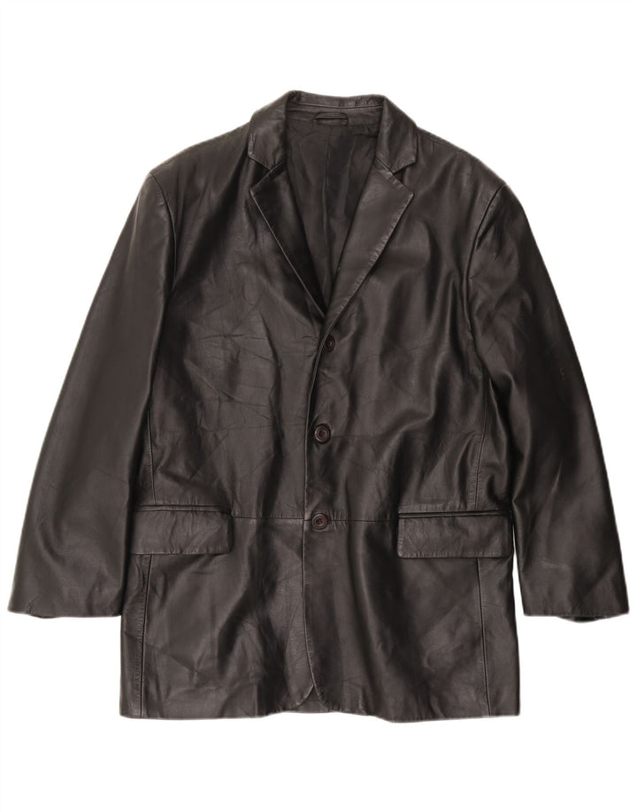 VINTAGE Chaqueta de cuero para hombre IT 50 Cuero negro grande