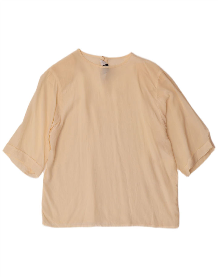 MARELLA Womens Blouse Top UK 14 Large Off White Silk