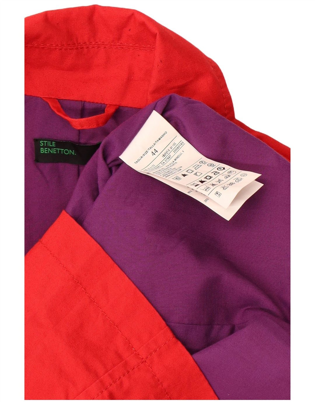 Gabardina Benetton Mujer IT 44 Mediano Rojo Algodón