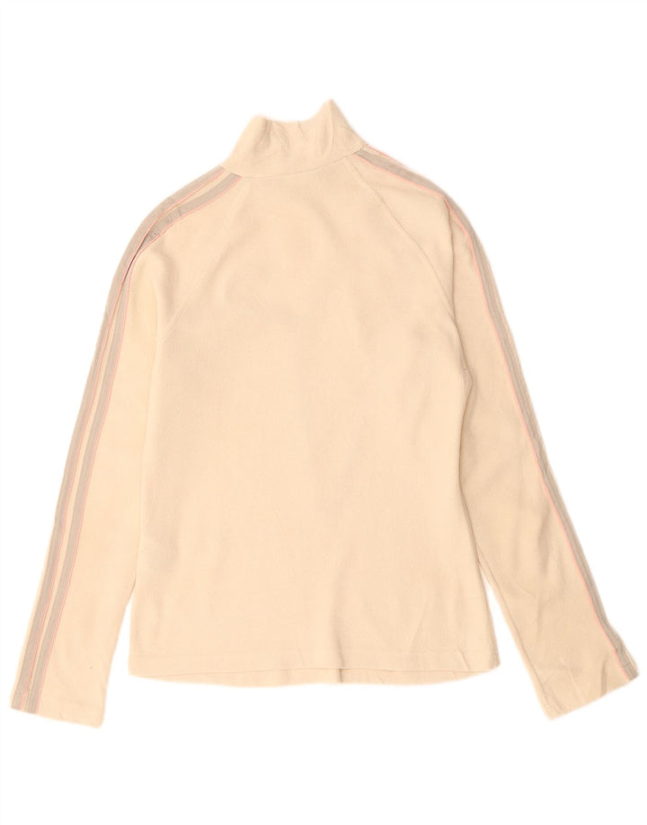 Adidas - Jersey de forro polar con cremallera para mujer, talla 40, poliéster beige grande