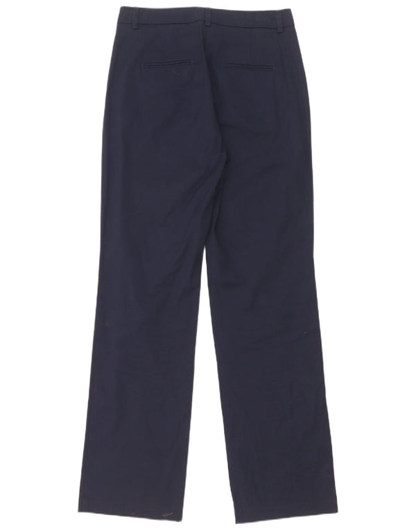Benetton Pantalones Chinos Rectos Mujer UK 8 Small W28 L31 Azul Marino Algodón