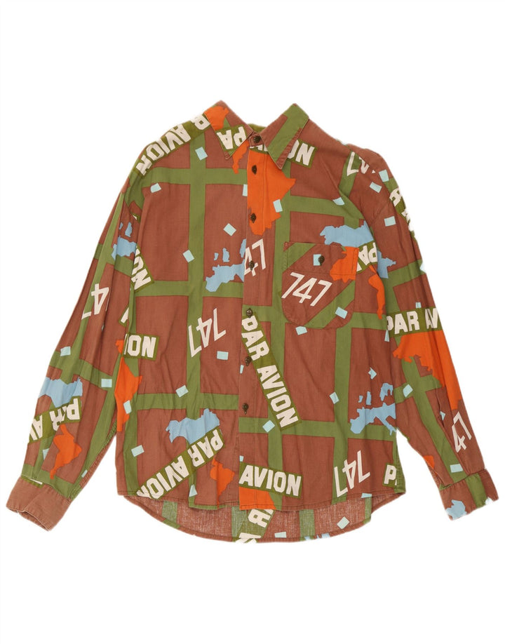 Par Avion Camisa gráfica para hombre Cuadros marrón medio