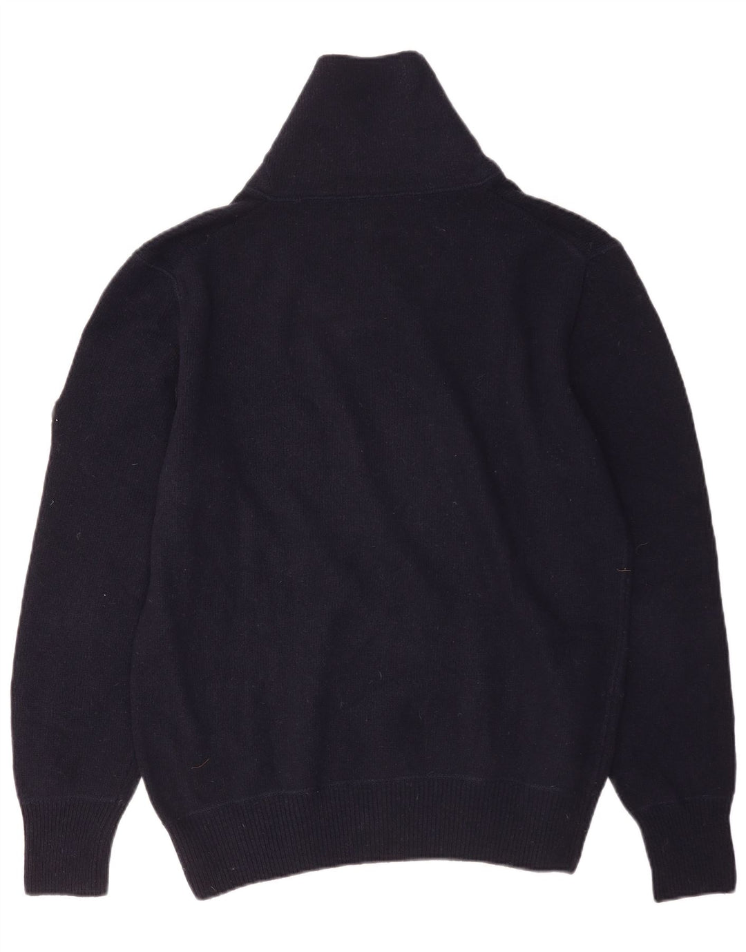 Avirex Jersey para hombre con cuello chal de lana merina azul marino medio