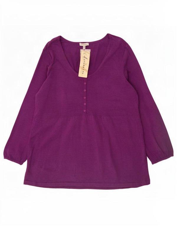 Marks & Spencer Blusa de Manga Larga Autograph para Mujer UK 44 Medio Púrpura