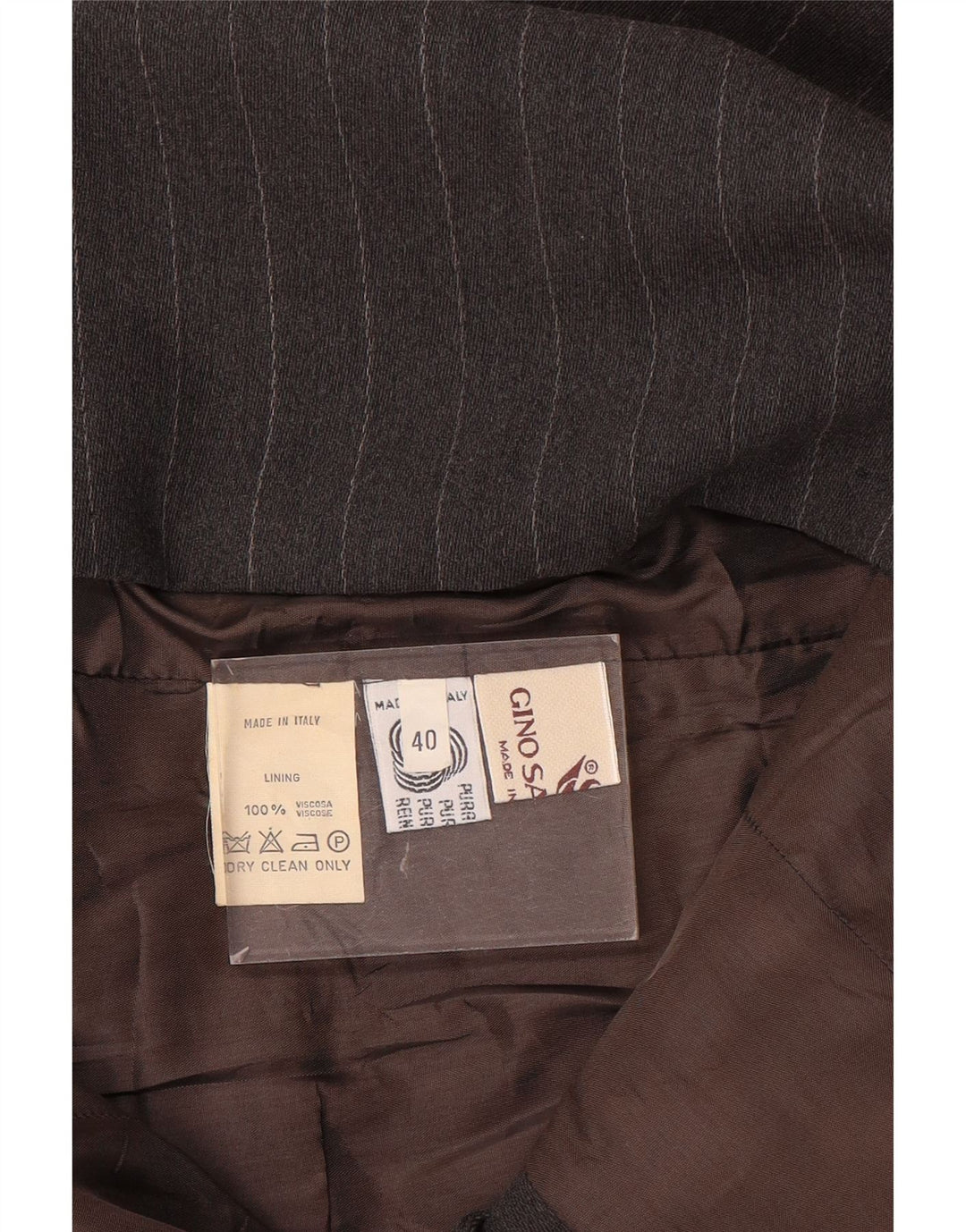 Gino Sartore Chaqueta Blazer Larga para Mujer IT 40 Small Gris Rayas