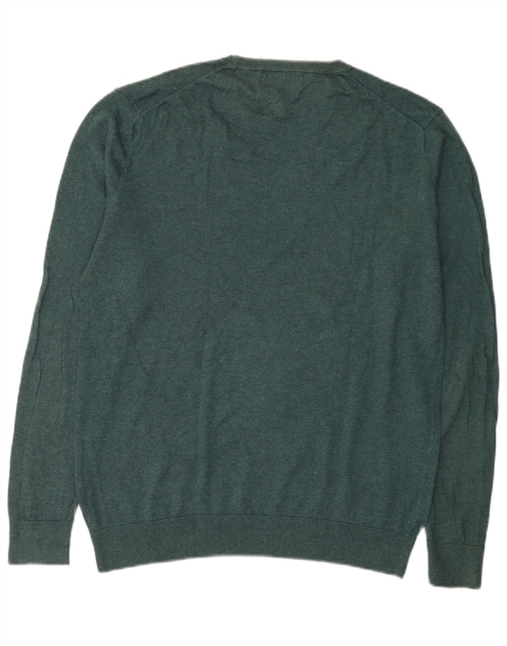 Zara Hombre Jersey Cuello Redondo Jersey XL Seda Verde