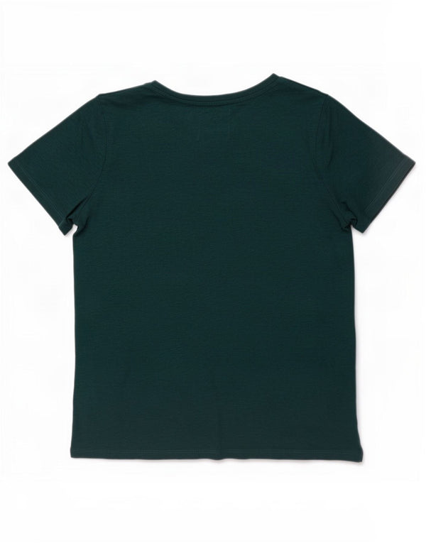 Superdry Camiseta para mujer Top UK 40 Large Algodón moteado verde
