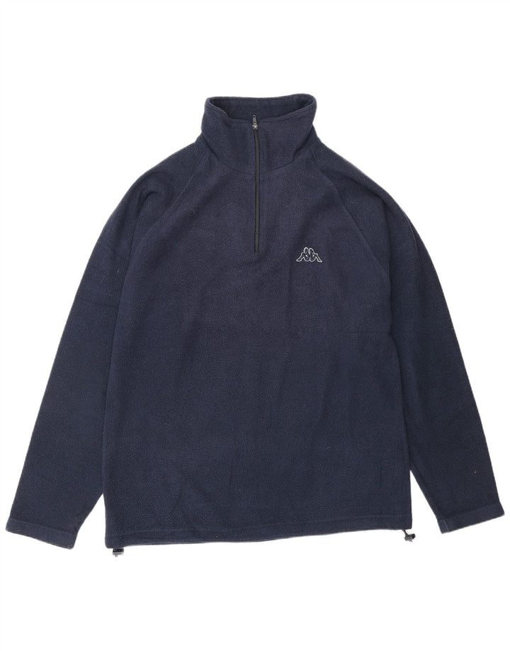 KAPPA Hombre Jersey De Forro Polar Con Cremallera Y Cuello Medio Azul Marino