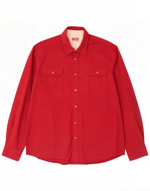 Camisa Wrangler Hombre XL Algodón Rojo