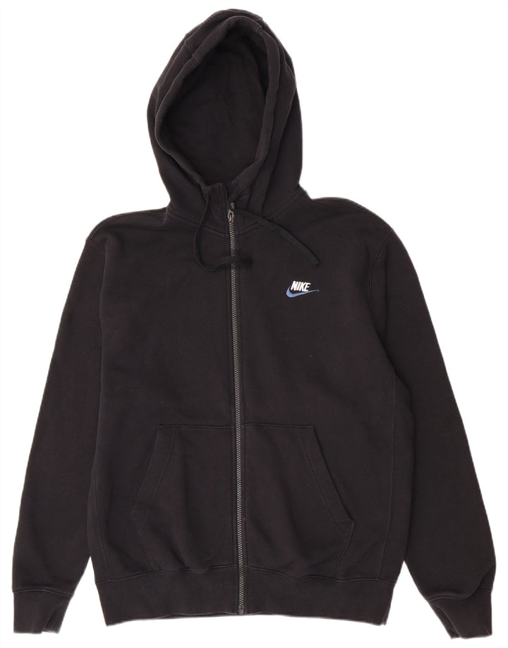 Nike - Sudadera con capucha y cremallera para hombre, talla mediana, algodón negro